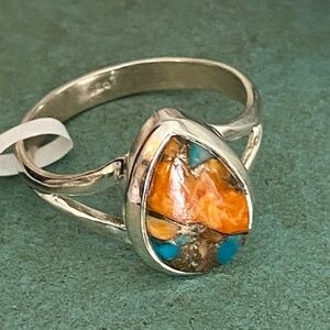 Oyster turquoise sterling silver ring